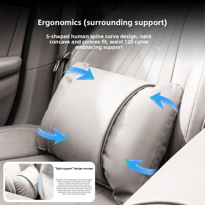 Luxurious Car Headrest - Provides Neck and Waist Support, Is Comfortable and Breathable with Zero Pressure.