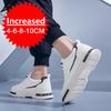 Men's Casual Sneakers 8CM 6CM Elevator Shoes White Sports Board Invisible Height Increase Shoes Black Leather Men Shoes