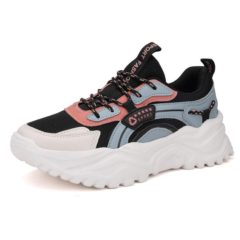 

Новые спортивные кроссовки на толстой подошве, увеличивающие рост, женская модная универсальная дышащая одинарная обувь на мягкой подошве, тренд 41