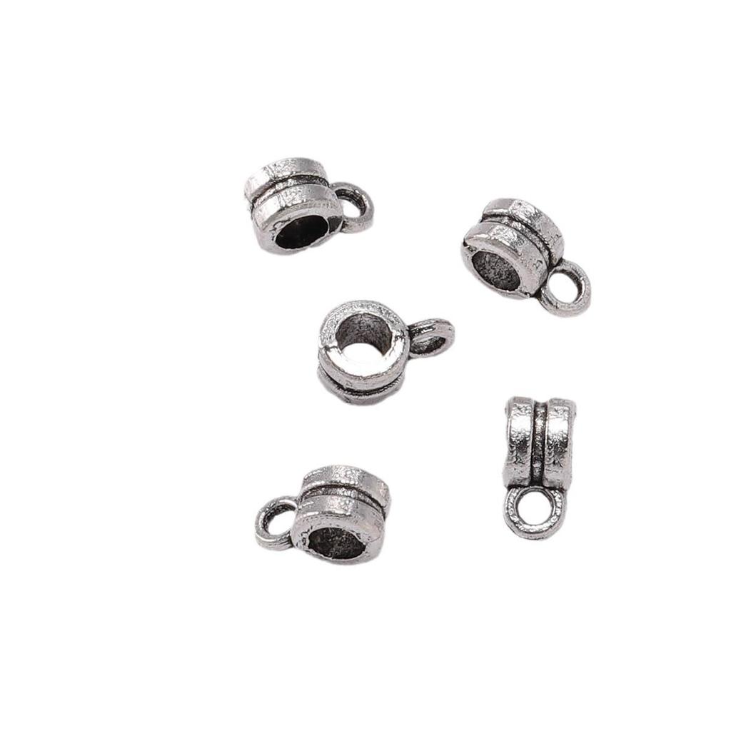 DIY Jewelry Accessories: Large Hole Antique Silver Spacer Beads for Pandora Bracelets and Three-Way Necklaces - Set of 20.