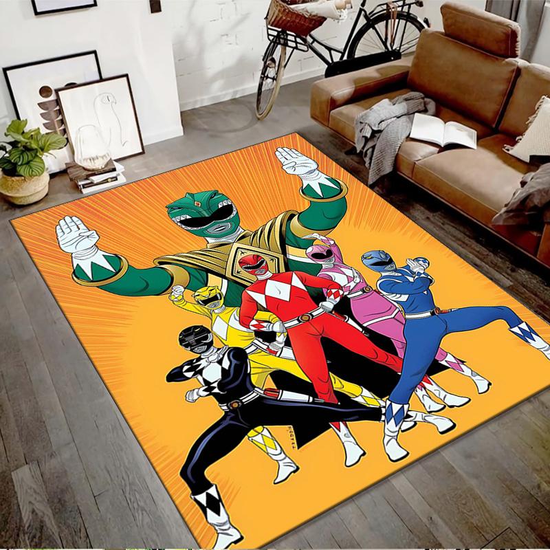 1pc Mighty Morphin Power Rangers2 Design Printed Area Rug Carpet for Bedroom Living Room Home Decor Rugs Mat Non Slip Mat Rug for Bedside