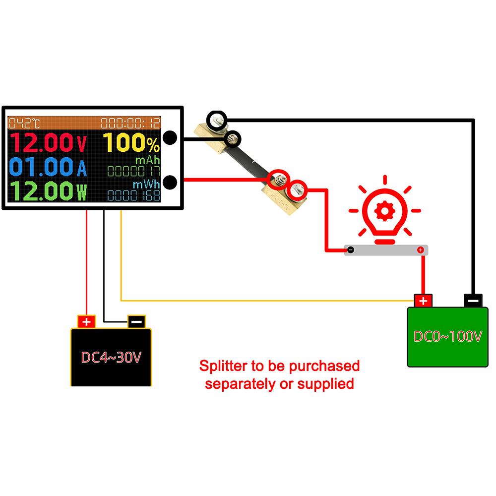 DC 4-30V 10A Digital Voltmeter Ammeter Power Energy Voltage Wattmeter Kwh Temperature Meter Electric Energy Frequency Meter