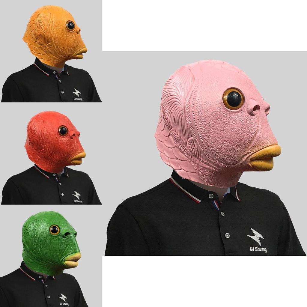 Entzückende Grüne Monster Fischkopf Maske Für Lustige Kostümpartys Und Halloween-Feiern