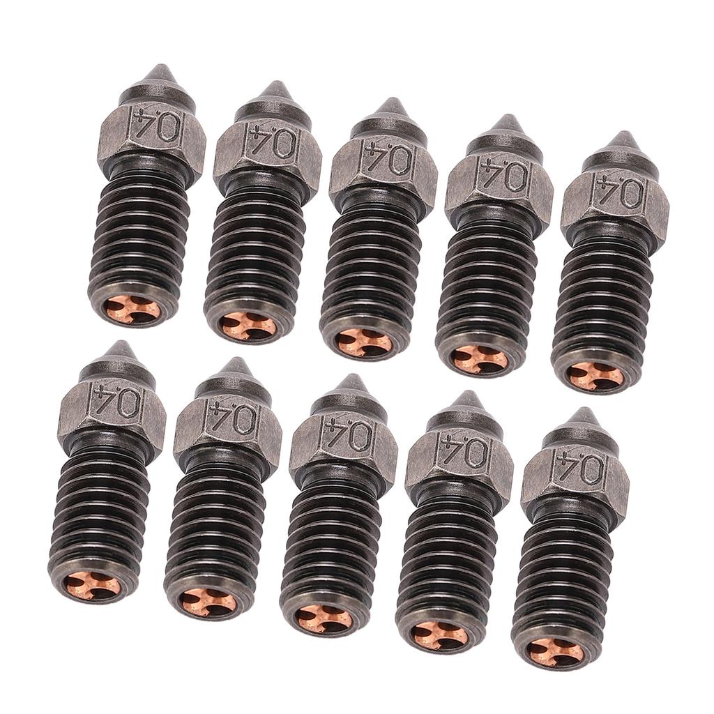 10PCS 0.4mm Extruder Nozzles High Flow Hot End Hardened Steel Nozzle Replacement for Neptune 3D