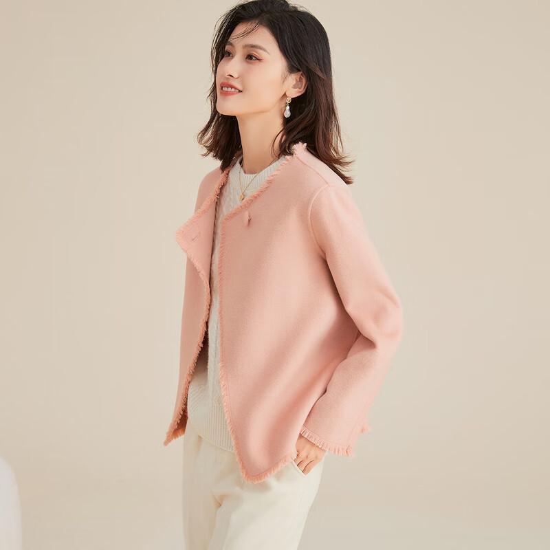 Women's Elegant 100% Wool Double-Faced Short Coat