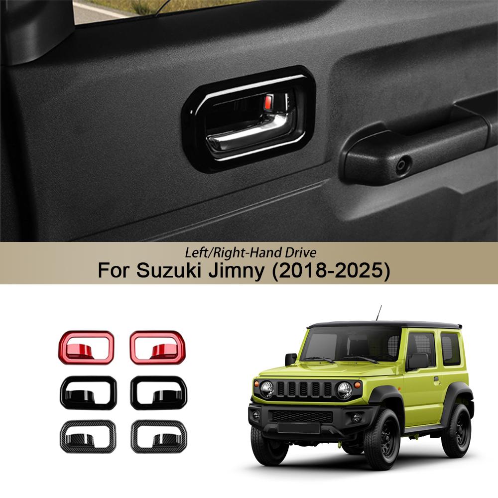 For Suzuki Jimny 3/5-Doors Nomade 18-25 Car Inner Door Pull Handle Cover Trim Auto Handles Frame Protector Interior Accessories