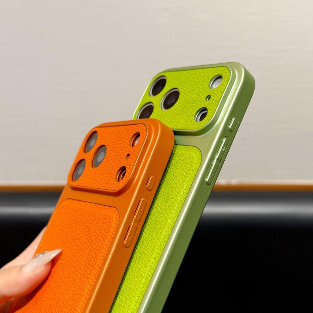 Lychee Pattern Skin Sticker & Magnetic Case for iPhone 17 Pro Max - Apple 16 Solid Leather
