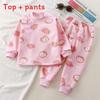 Childrens Warm Milk Silk Pajamas With Animal Prints For Autumn And Spring