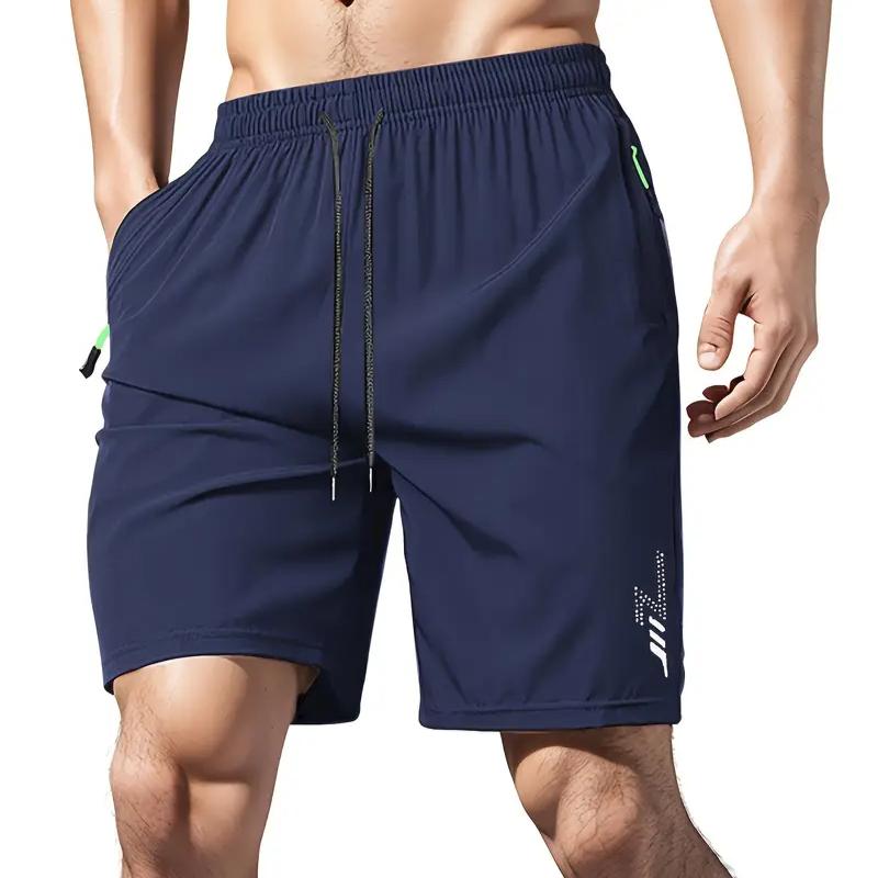 Men's Solid-color Quick-drying Shorts, Casual Slightly Elastic Drawstring Shorts, Suitable for Summer