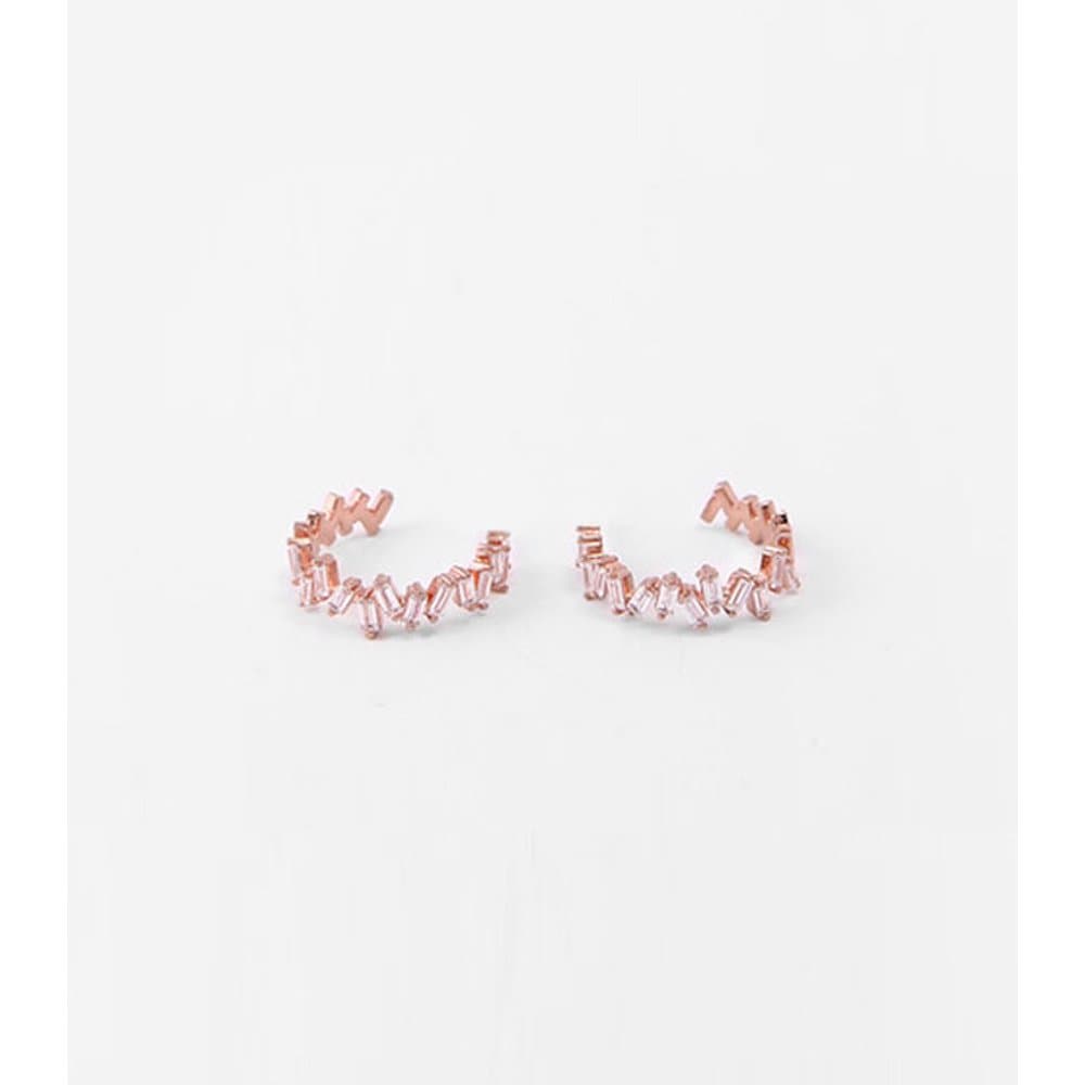 [Judy And Paul] Holly Bling Crystal Point Ring Earrings E50820 Rose Gold