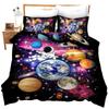 Galaxy Astronaut Three-Piece Quilt Cover 3D Digital Printing Bedding Set Bed Cover