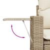 10 piece Garden Sofa Set with Cushions Beige Poly Rattan