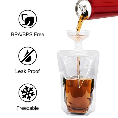 10 Pcs Liquid Pouch Food Grade Leak Proof with Screw Cap Spout Concealable Fluid Bags with Funnel for Outdoors