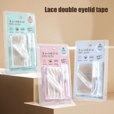 1 Set Doppel-Augenlid-Klebeband-Set mit leeren Sprühflaschen-Applikator-Werkzeugen, kleberfrei, atmungsaktiv, natürlich, unsichtbar, hängender, ungleichmäßiger Augenlid-Aufkleber, Augenlifting