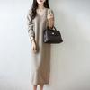 Women's Mid-Length Loose Wool & Cashmere Sweater Dress - Trendy Autumn/Winter Base Layer