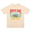 High Street Oversize Couple T-Shirt American Streetwear Print YYZP RHUDE Short Sleeve Tee Teens