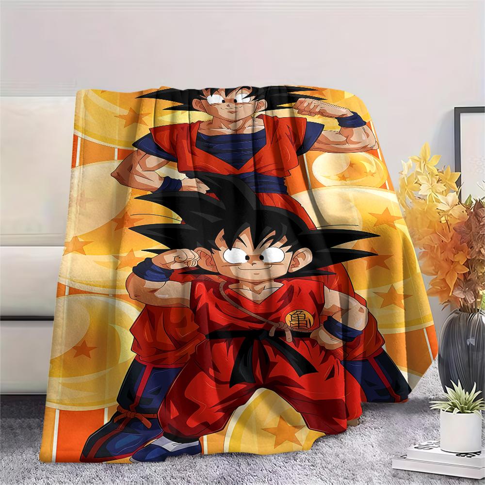Coperta in Flanella con Stampa Personaggi Dragon Ball, Alta qualità Confortevole per Tutte le Stagioni, Arredamento per la Casa, Calore e Comfort, Perfetta per Regali di Natale