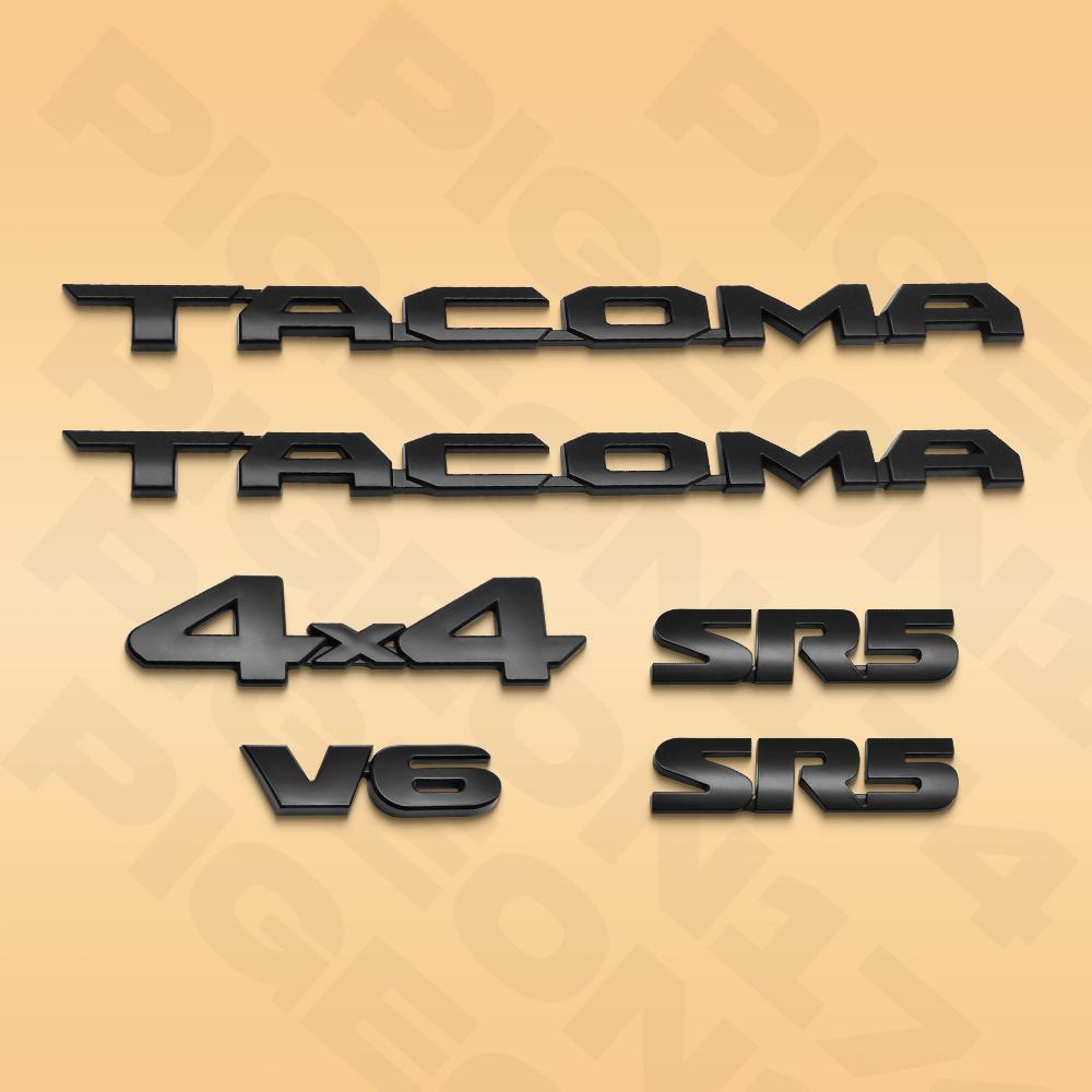 Car Emblem Overlay Kits For 2016- Tacoma Replacement Letter SR5 V6 4X4 Black