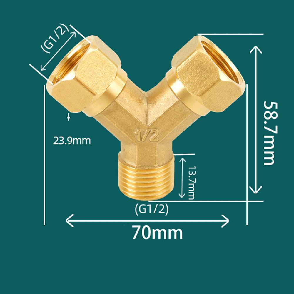 Raccordo a Y in ottone H58 Filettatura BSPP da 1/2" 3/4" Riduttore equalizzatore Giunto di unione ispessito Adattatore per acqua/gas Connettore