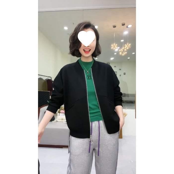 Women's Spring & Autumn Cotton Baseball Jacket - Versatile Plus Size Casual Wear