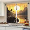 2-Panels The Rising Sun of Jesus in The East Semi Blackout Curtain   Half Blackout Suitable for Artistic Home Decorative Curtains