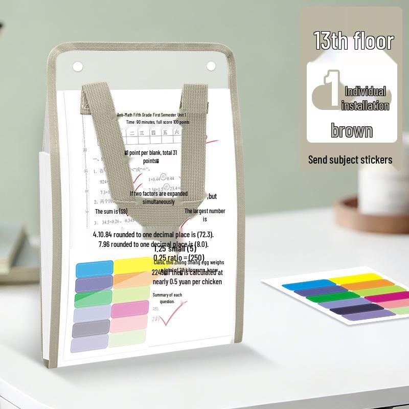 5261 Multi-layer A4 Accordion File Folder Transparent Storage Bag
