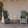 VidaXL Garden Reclining Chairs Set of 2 with Footrest Rattan 365293