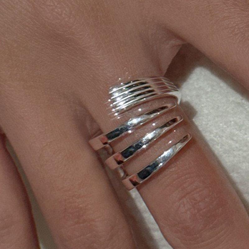 

925 Sterling Silver Rings for Women Couple Minimalist Handmade Simple Interware Ring Fine Jewelry Gift Prevent Allergy resizable