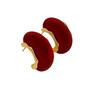 Red Retro Velvet Coco Style Stud Earrings - Chic & Versatile for New Year