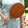 Handmade Bamboo Woven Fan Retro Hand Cranked Fan Chinese Style Circular Fan  Photography Prop