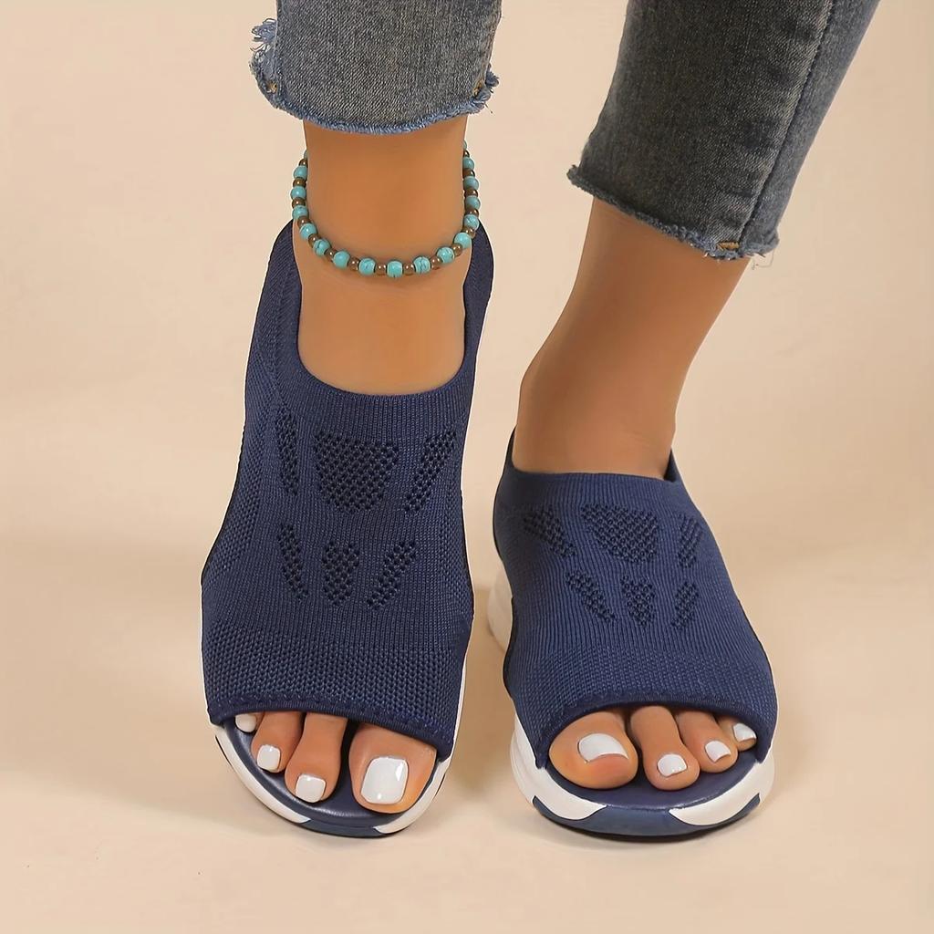 Elevate Your Style: Chic Open-Toe Wedge Sandals with Strappy Back - Comfort & Trend In One