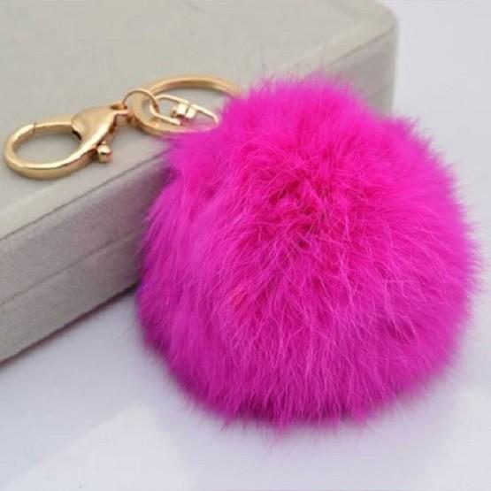 Charmantes Weiches Niedliches Kaninchenfell Pompom Schlüsselanhänger Für Handys Und Handtaschen
