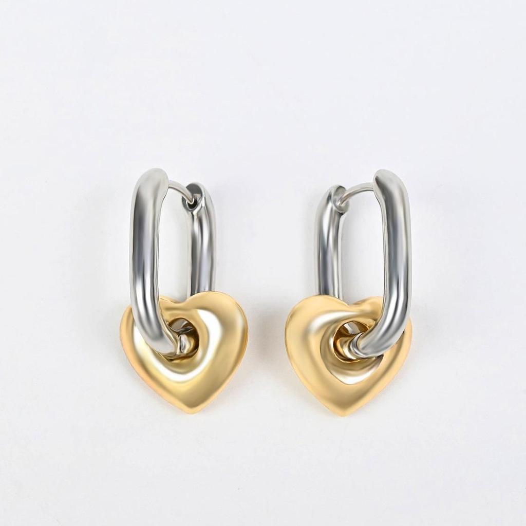 European & American Style Heart Circle Earrings - Women's Simple, Elegant, Cool Fashion Jewelry.