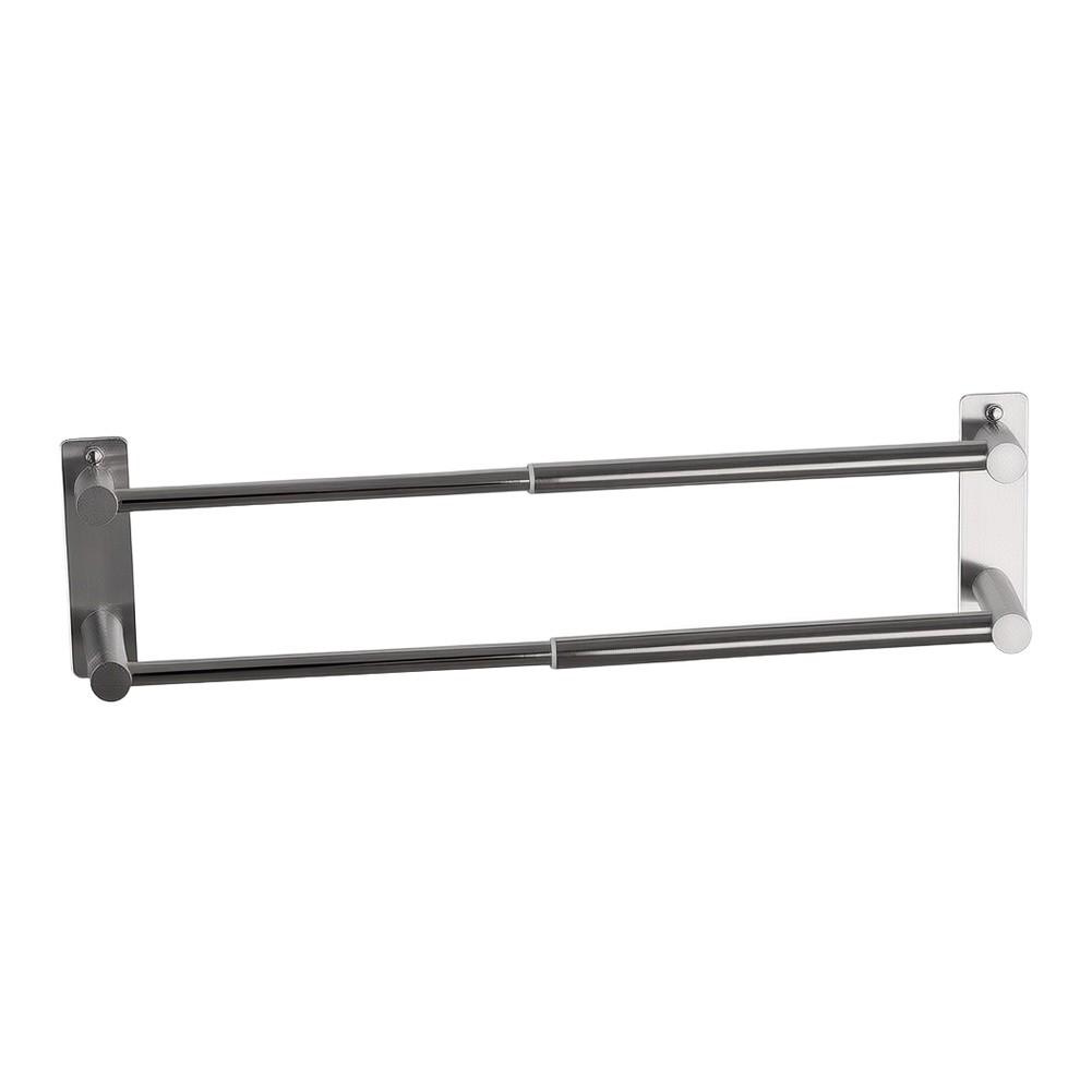 Brushed Nickel Stainless Steel Double Towel Bar Built for Durability and Functional Design In Compact Bathrooms and Small Spaces