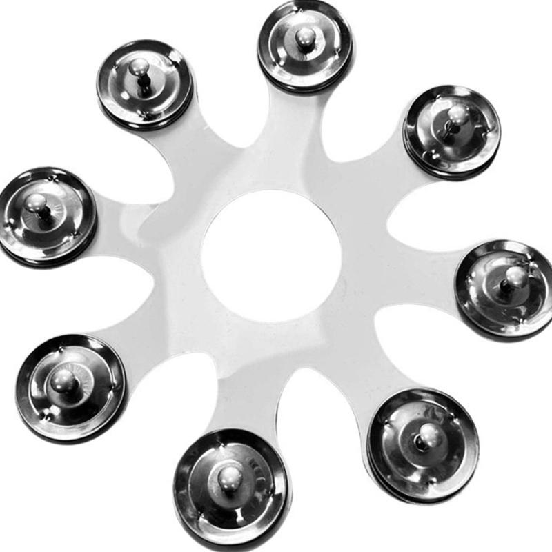 Stainless Steel Drum Cymbals Tambourine Drum Bells Rings and Cymbals Drum Accessories For Enhanced Drum Sound Enduring