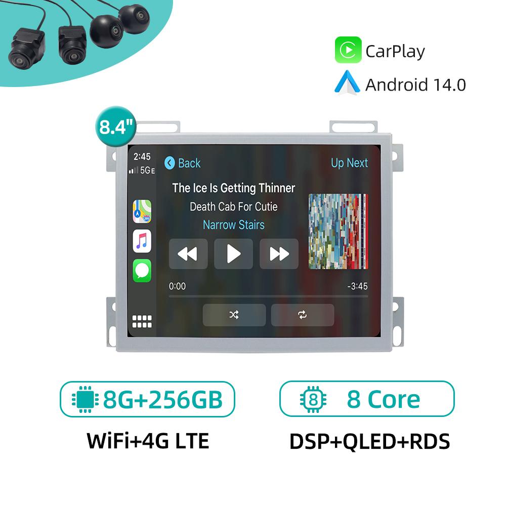8.4" Android 14.0 CarPlay GPS Navigation 4G WiFi RDS Car Radio For Dodge Durango Challenger Charger RAM 1500 Jeep Grand Cherokee