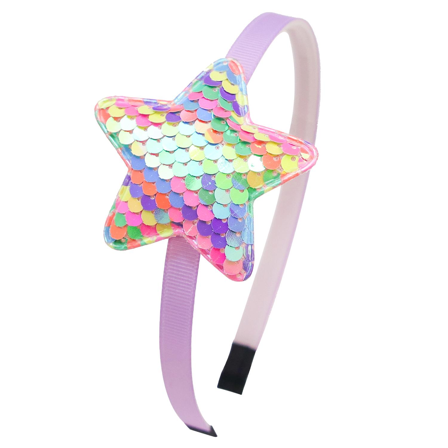 

Модные блестящие повязки на голову с сердечками для девочек, милые повязки для волос со звездами из пайеток, праздничная повязка на голову для детей, детские аксессуары для волос для девочек