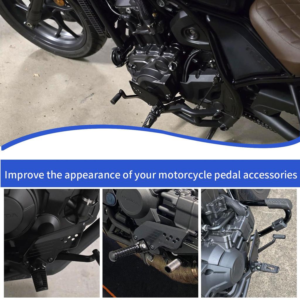 Midimttop Rebel 1100 Foot Peg Heel Plate Guard Protector, Footpeg Step Hold Plate for Honda Rebel CMX 1100/Rebel 1100T (2021-2025) (Black)