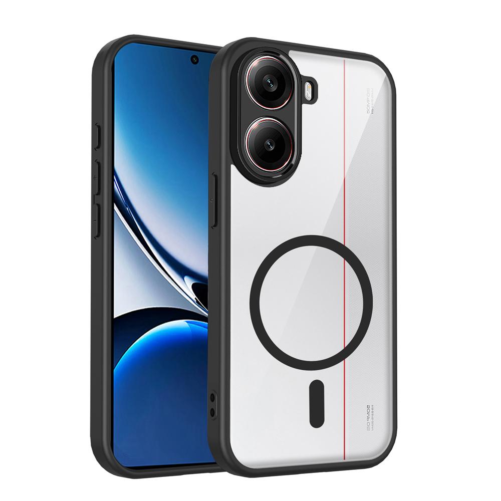 KEYSION Transparent Magnetic Phone Case for Xiaomi POCO X8 Pro Max Silicone+PC HD Clear Shockproof Back Cover for POCO X8 Pro