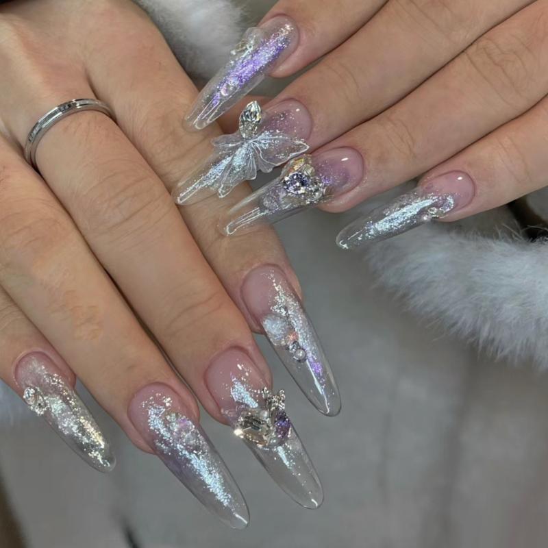Chrome Nail Powder Metallic Mirrored Effect Pigment Iridescence Auroras Glitter Dust Kit for Gel Polish Nail Art Decoration
