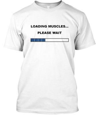 Lade Muskeln Bitte Warten T-Shirt Hergestellt in den USA Größe S bis 5XL