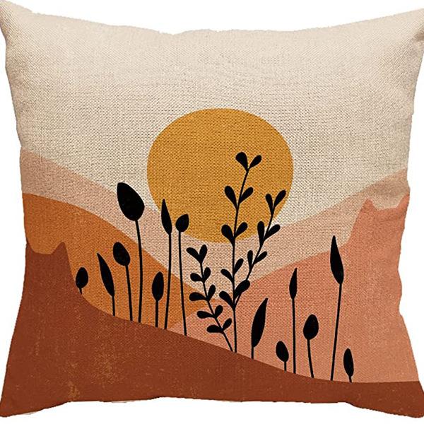 Abstract Pillowcase Sunset Sunrise Line Modern Art Minimalist Living Room Sofa Bay Window Pillow Geometry
