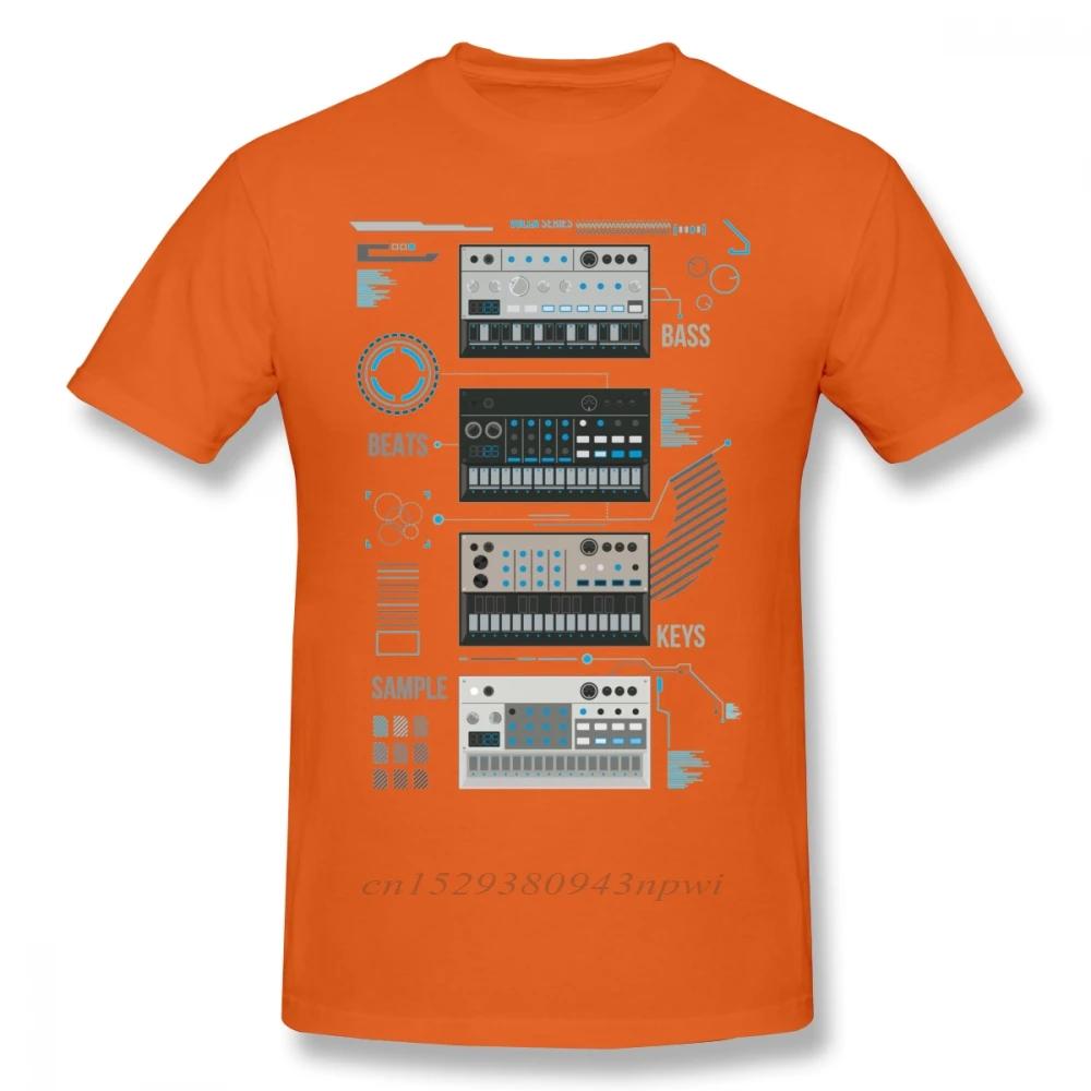 

For Man Korg Volca Keys Series Basic Blue Music T shirt Quality Print Rock And Roll Round Collar Plus Size Tee Shirt M