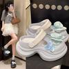 Trend bag slippers 2025 new butterfly hole shoes platform sandals beach sandals summer essential hole shoes