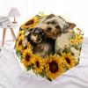 Sunflower Dog  Pattern, Automatic Folding Umbrella, Portable and Foldable Design, 8 Ribs, a Christmas or Birthday Gift.