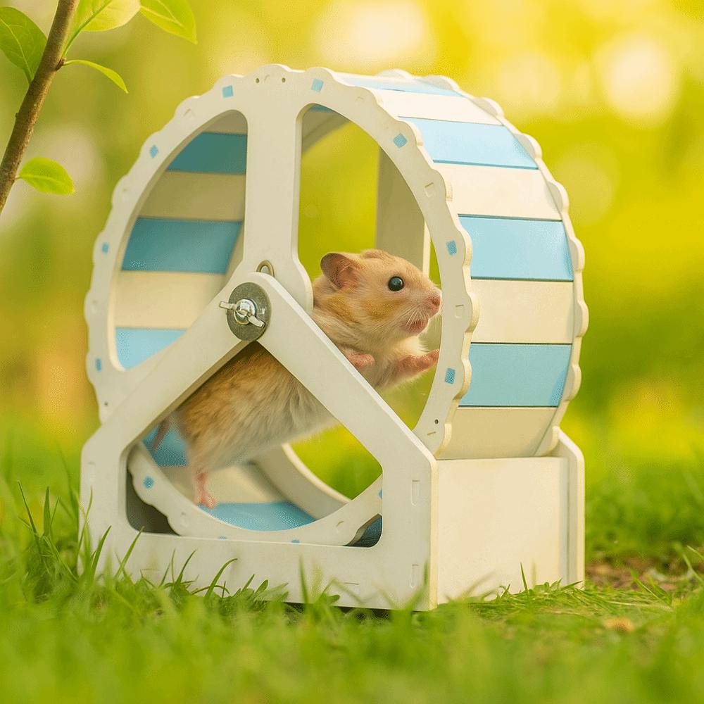 Animal Plastic Hamster Running Wheel Stable Base Silent Rodent Running Wheel 21cm Colorful Small Animal Wheel for Small Animals