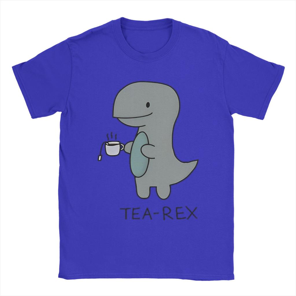 Tea-Rex T-Rex Dinosaur Teacup Men's T Shirt Cartoon Cute Funny Tees Short Sleeve Crewneck T-Shirts Cotton Gift Idea Clothing