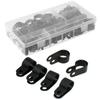 200Pcs  Nylon Plastic R-Type Cable Clamps 3/16" 1/4" 3/8" 1/2" 3/4" 1" Clips Fasteners Assortment for Cable