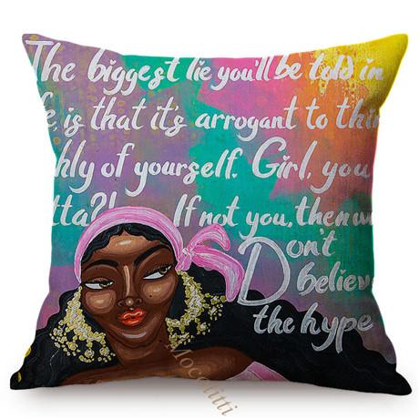 Pop Abstract Africa Woman Pattern Pillow Case, Sexy Oil Painting Art, Sofa Decoration, Cotton Linen Cushion Cover, Fashion