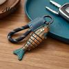 Small Fish Ornament Multi-jointed Fishing Lure Keychain, Artificial Swimbait Key Ring with Braided Rope, Keychain Vintage Pendant Charm,